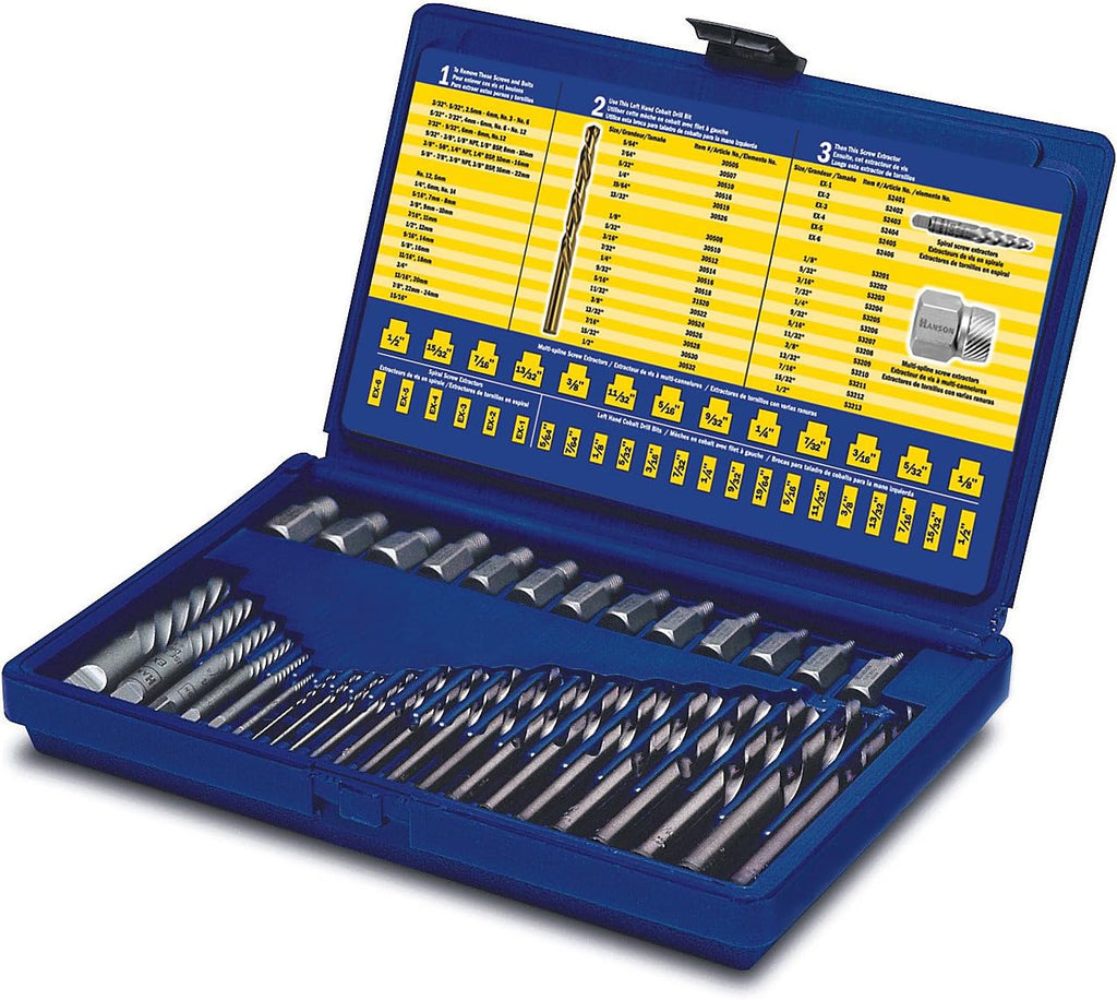 IRWIN Tools Hanson Screw Extractor and Drill Bit Set, 35 Piece, 11135ZR