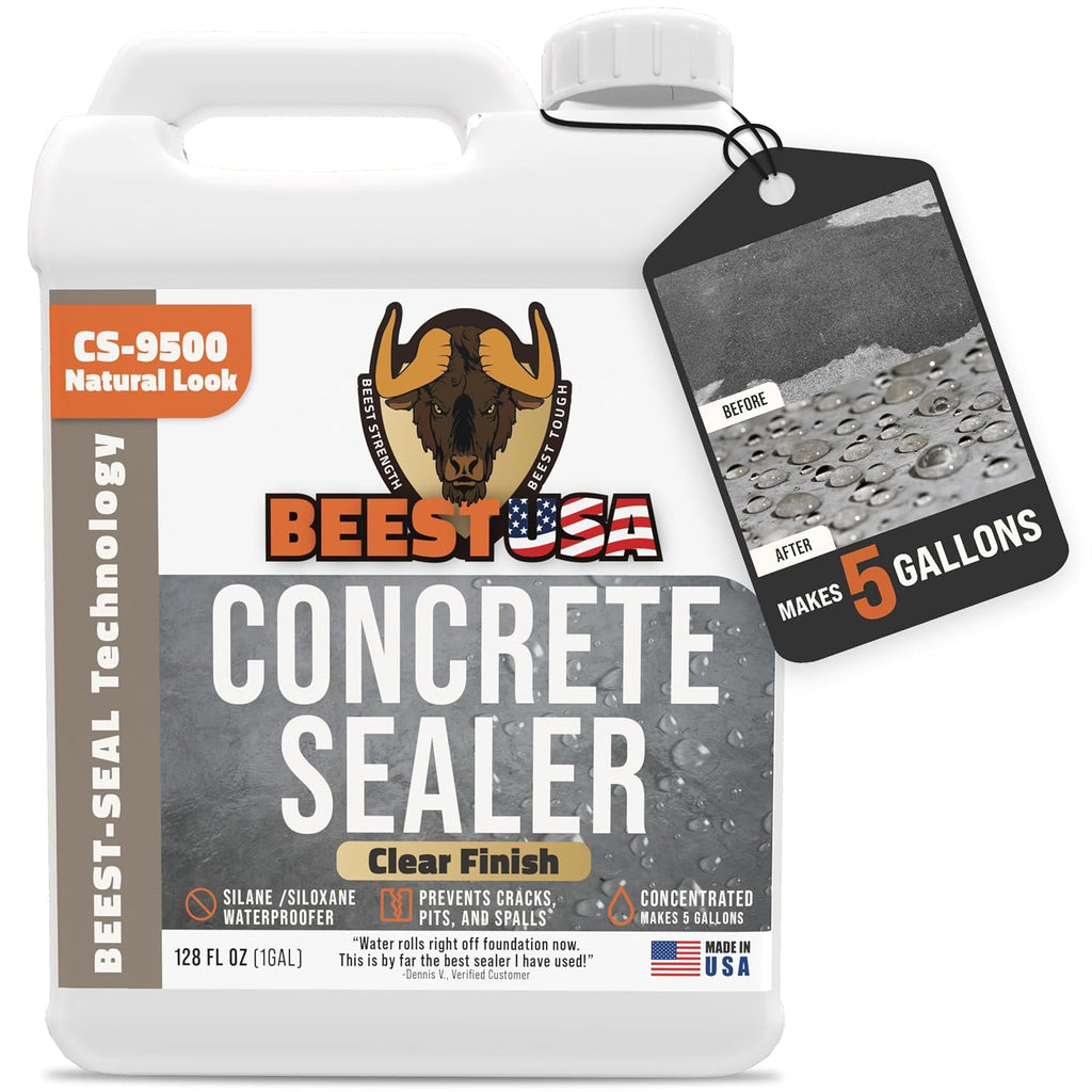Concrete Sealer - 9500 Concentrate - 1G (Makes 5 Gallon) - 1G Covers up to 150-400 sq ft/Coat| Penetrating Paver