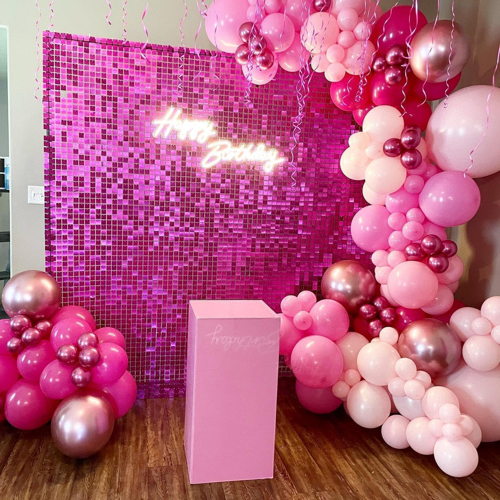 Pink Balloons Garland Arch Kit 163pcs with Star, Hot Pink Metallic Pink Shades of Pink Valentine's Day Balloons for