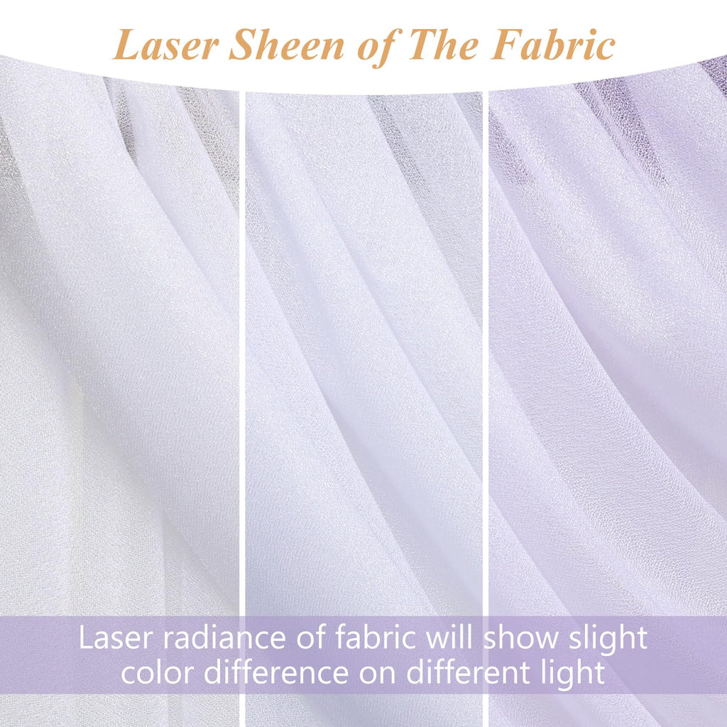 White Wedding Arch Draping Fabric Backdrop Drapes Sheer 2 Panels