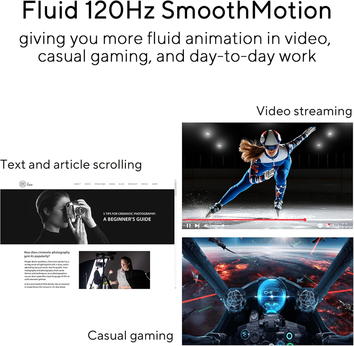 24” 1080P Computer Monitor (VA249QG) – IPS, Full HD, 120Hz, 1ms, Adaptive-Sync, 99% sRGB, Speakers, HDMI
