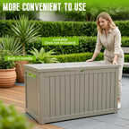 333 Gallon Deck Boxes Outdoor Waterproof, Large Lockable Storage Box