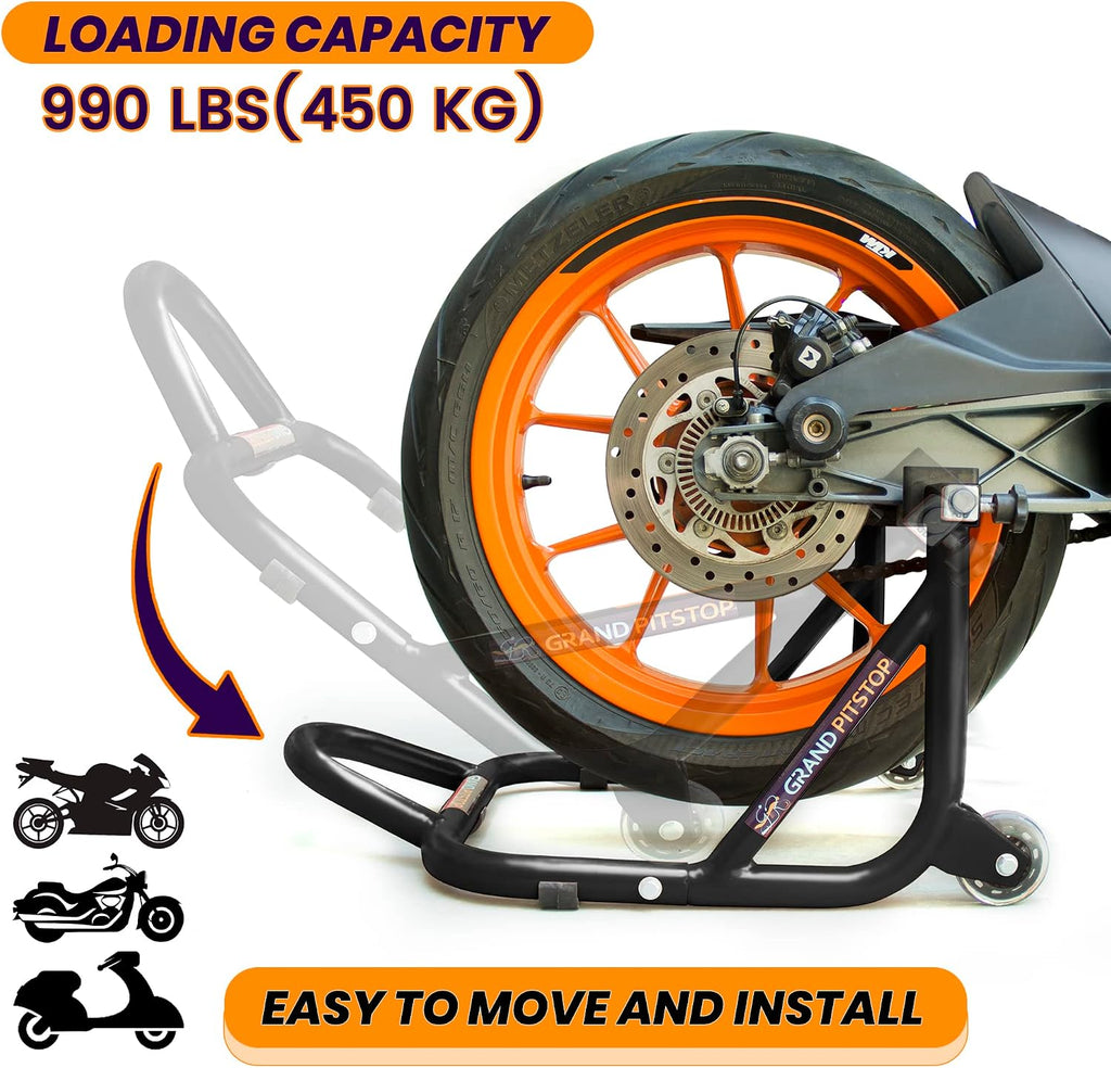 Motorcycle Stand, Paddock Lift Stand for Rear Wheel with Fork & Swingarm Spool,Weight Capacity 529 lbs/240 Kg's