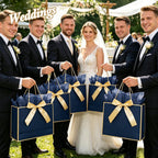 6 Pack Navy Blue Large Gift Bags with Handles & 18 Tissue Papers