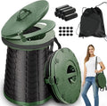XXL Portable Toilet for Camping,880lbs Capacity,19.7" H Adjustable Outdoor Toilet with 7 Garbage Bags,Porta Potty for