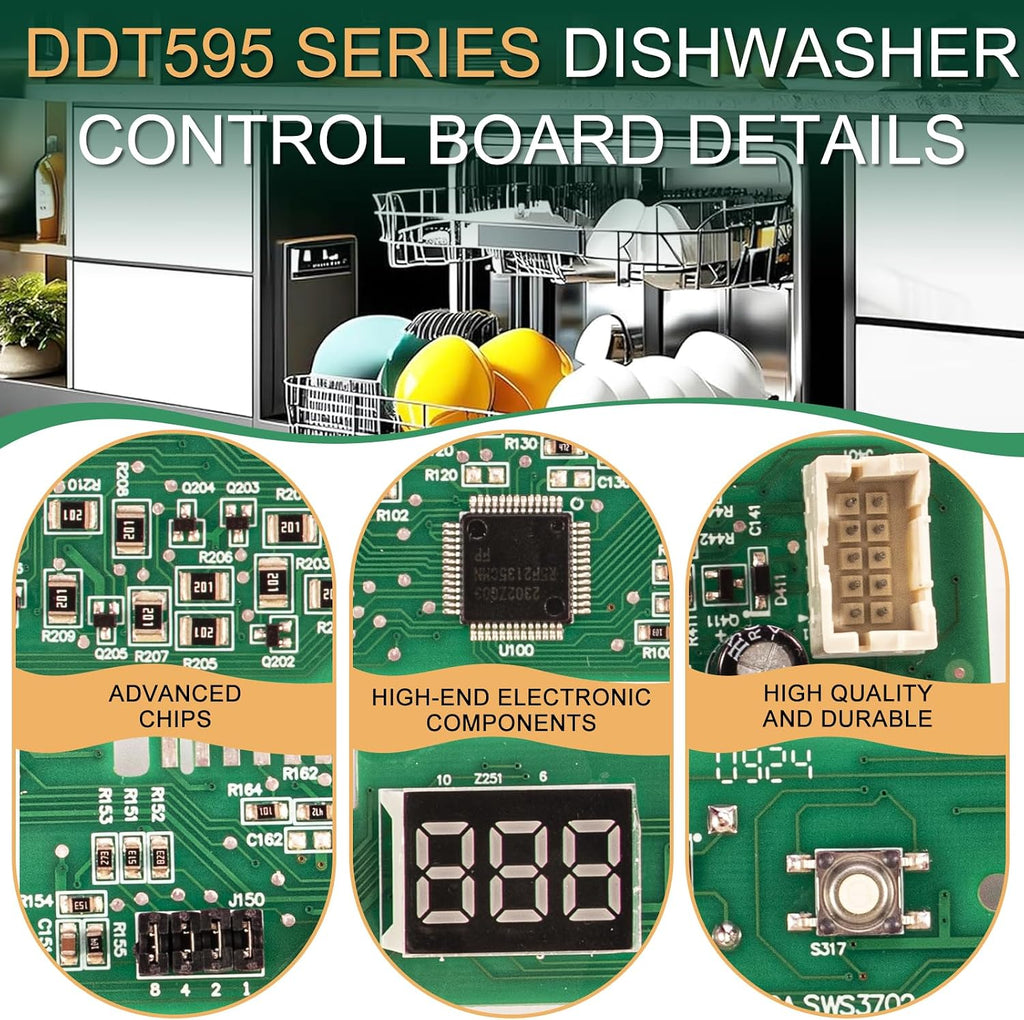 Dishwasher UI Board Compatible with GE DDT595 Series DDT595SGJ4WW