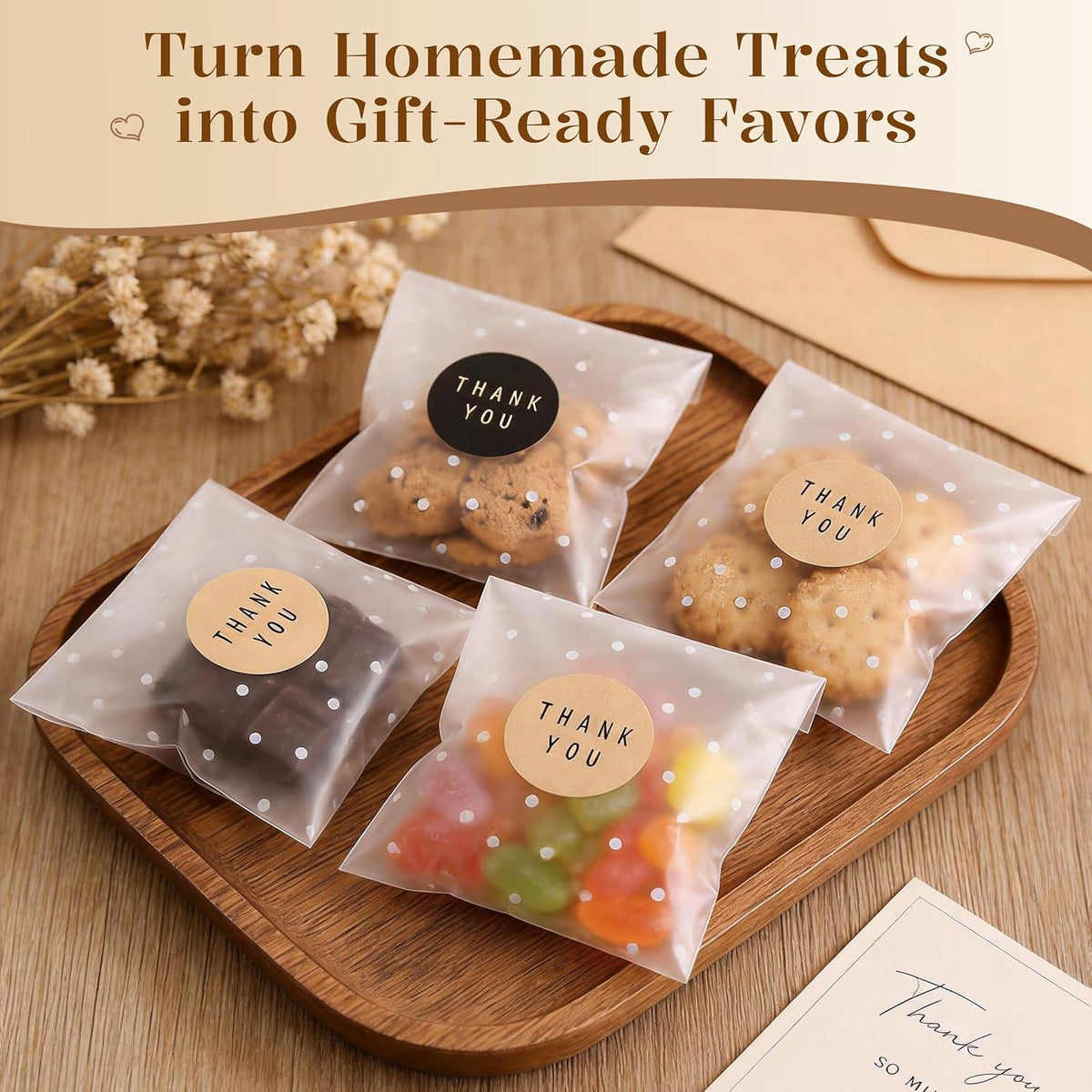 Halloween Cellophane Treat Bags, 100 Pack 4x6 in for Gifting