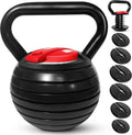 Adjustable Kettlebell Set, 20–40 LB Weight Set, Solid Cast Iron Handle with Spacer Disks & Secure Lock, Space-Saving