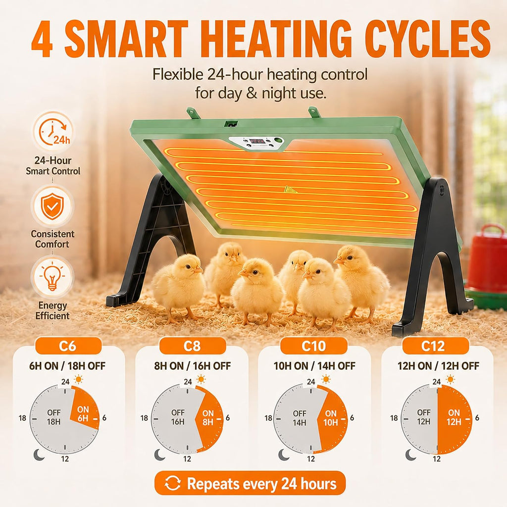 Chick Brooder Heater Plate with Digital Temperature Control, Chicken Coop Heater for Chicks & Ducklings, LED Display