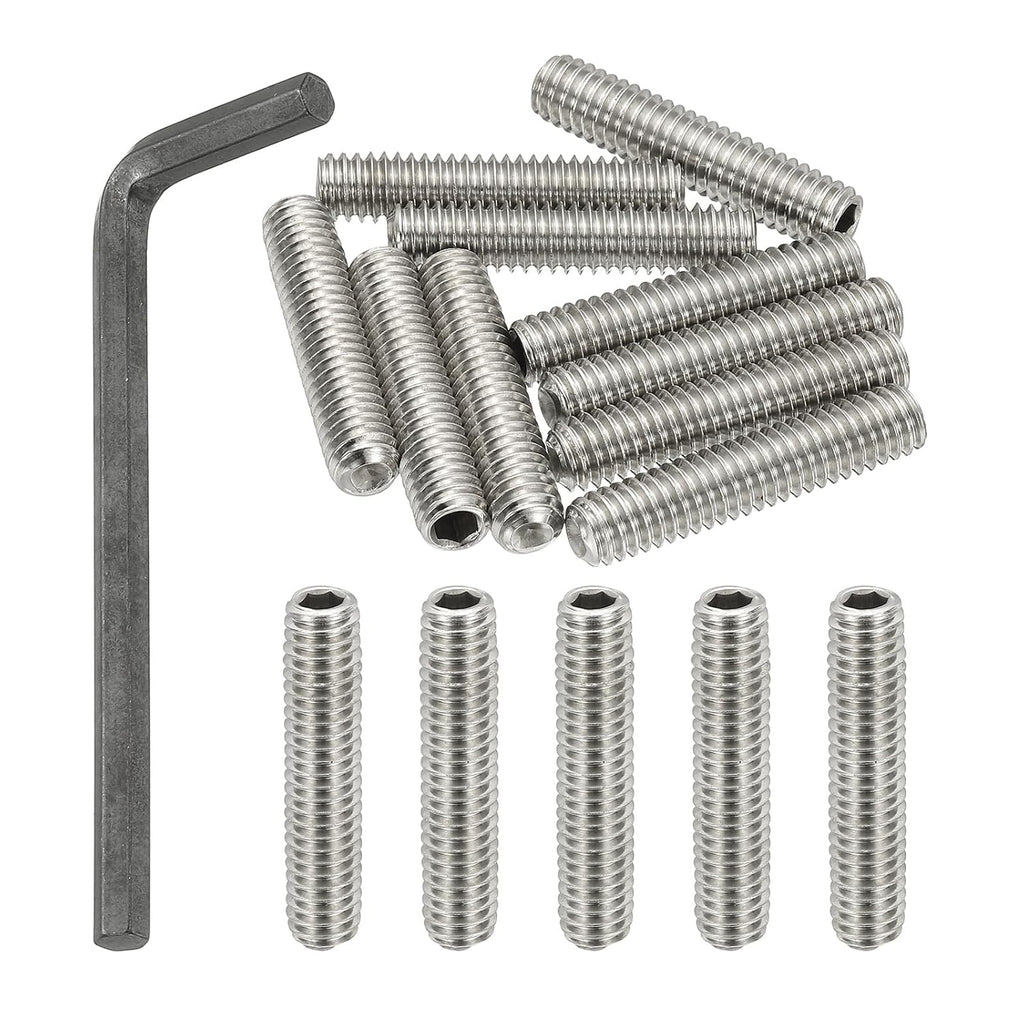PATIKIL 5/16-18x1-1/2 Hex Socket Grub Screws, 10 Pcs Cup Point Set Screw with Wrench
