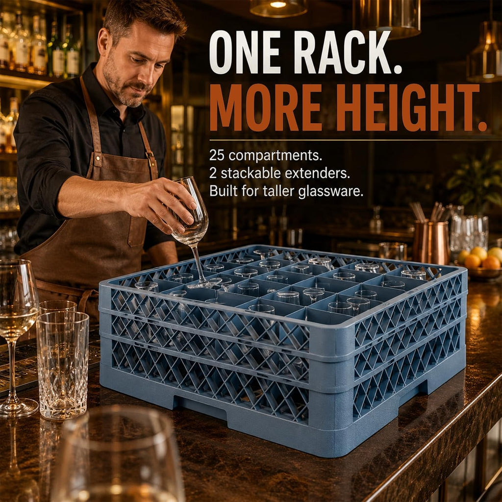 Commercial Glass Rack, 3 Pack 25 Compartment Dishwasher Rack