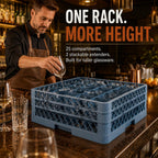 Commercial Glass Rack, 3 Pack 25 Compartment Dishwasher Rack