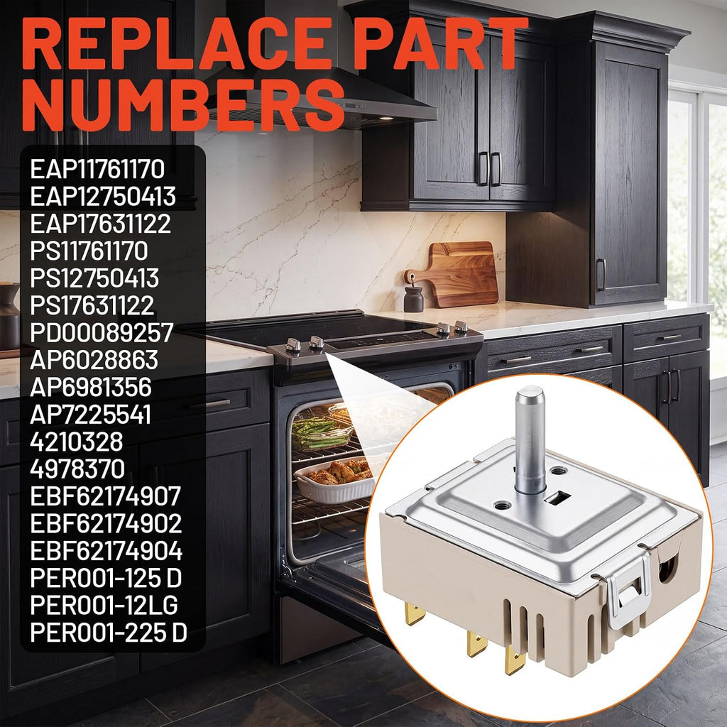 LREL6323S LREL6325F LDE4413ST Infinite Switch Stove Replacement EBF62174907
