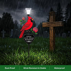 Solar Cardinal Memorial Stake,Metal Cemetery Decoration