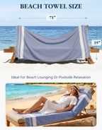 Turkish Beach Towels, Super Absorbent, Quick Dry - Forever Blue | 2 Pack Extra Large Beach Towel - Pre-Washed for