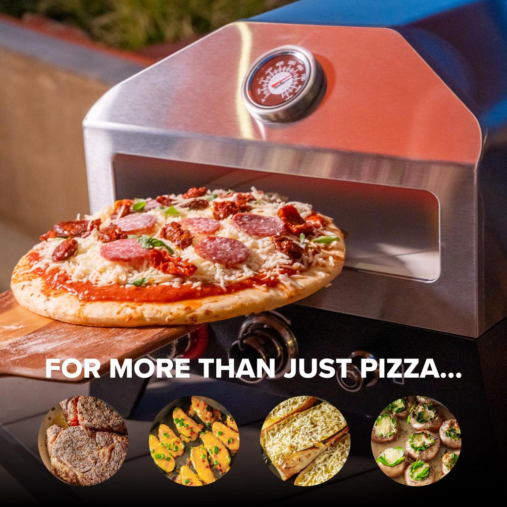 12" Propane Gas Pizza Oven Stove with Rear Access Smoker Box