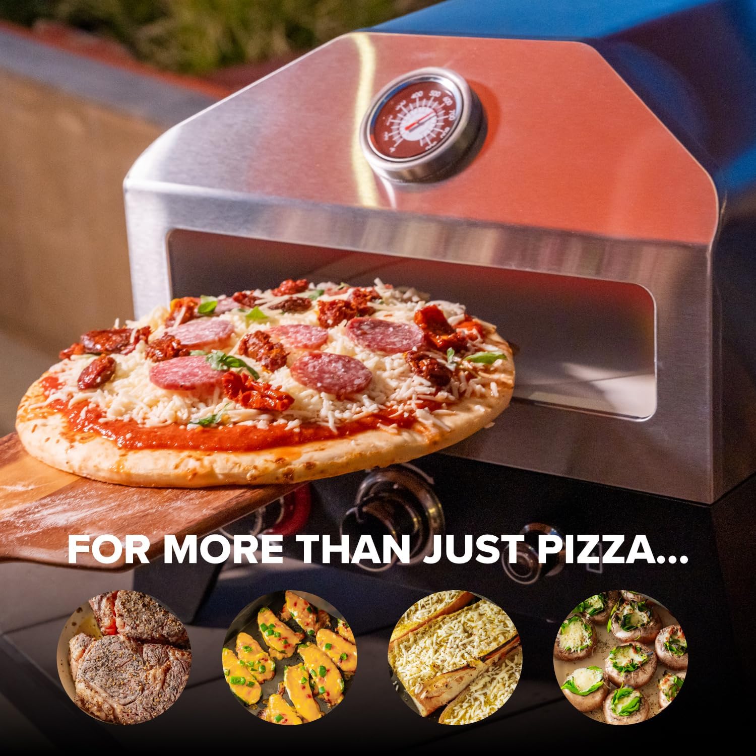 12" Propane Gas Pizza Oven Stove with Rear Access Smoker Box