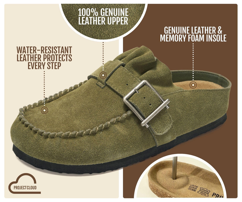 100% Genuine Leather Clogs for Women - Women's Mules & Clogs