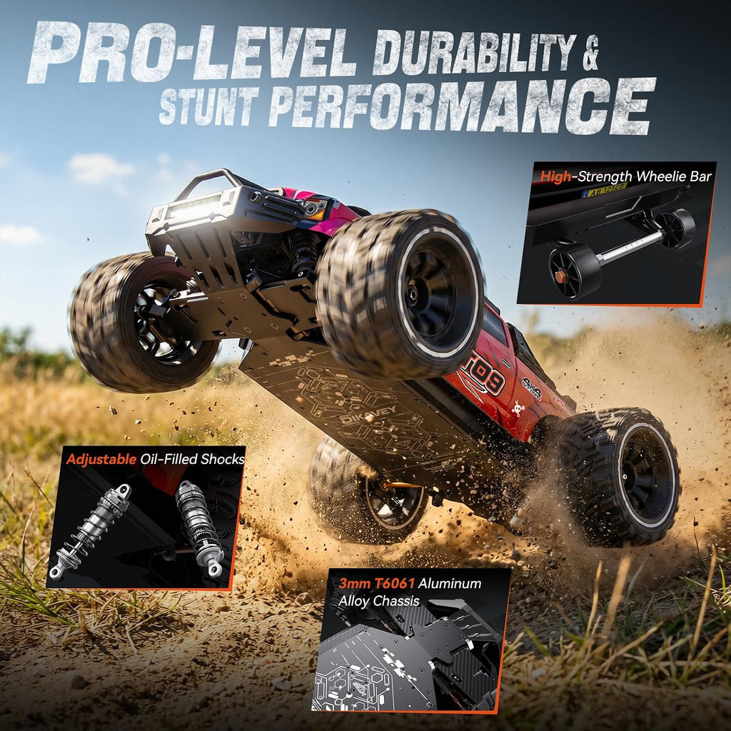 MT09 1/9 4WD Brushless RC Monster Truck,Remote Control Car for Fast Adult | 38MPH High Speed Off Road RC Car,130A ESC