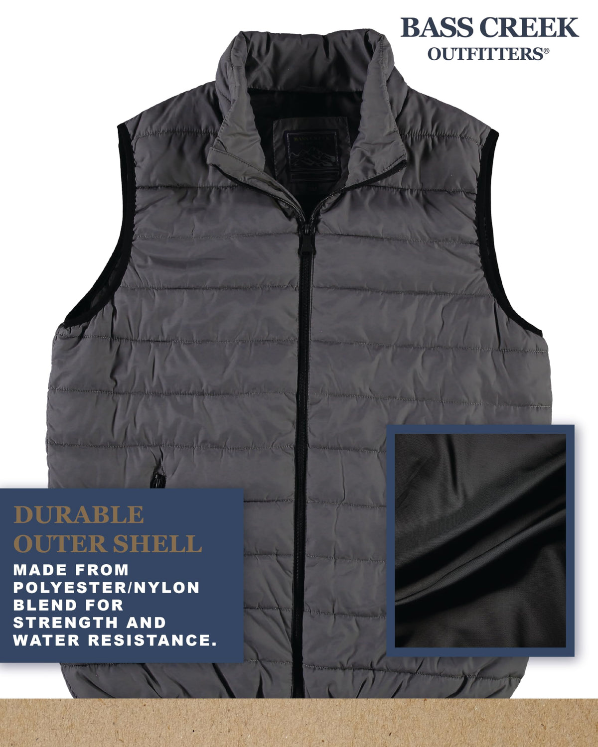 Mens Packable Puffer Vest, Down Alternative
