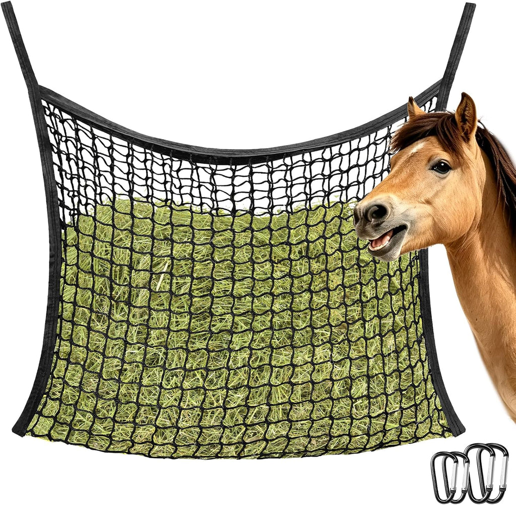 Hay Bags for Horses, Slow Feed Hay Nets for Horses Goat Sheep, Large Capacity Hay Feeder for Stall, Trailer, Pasture