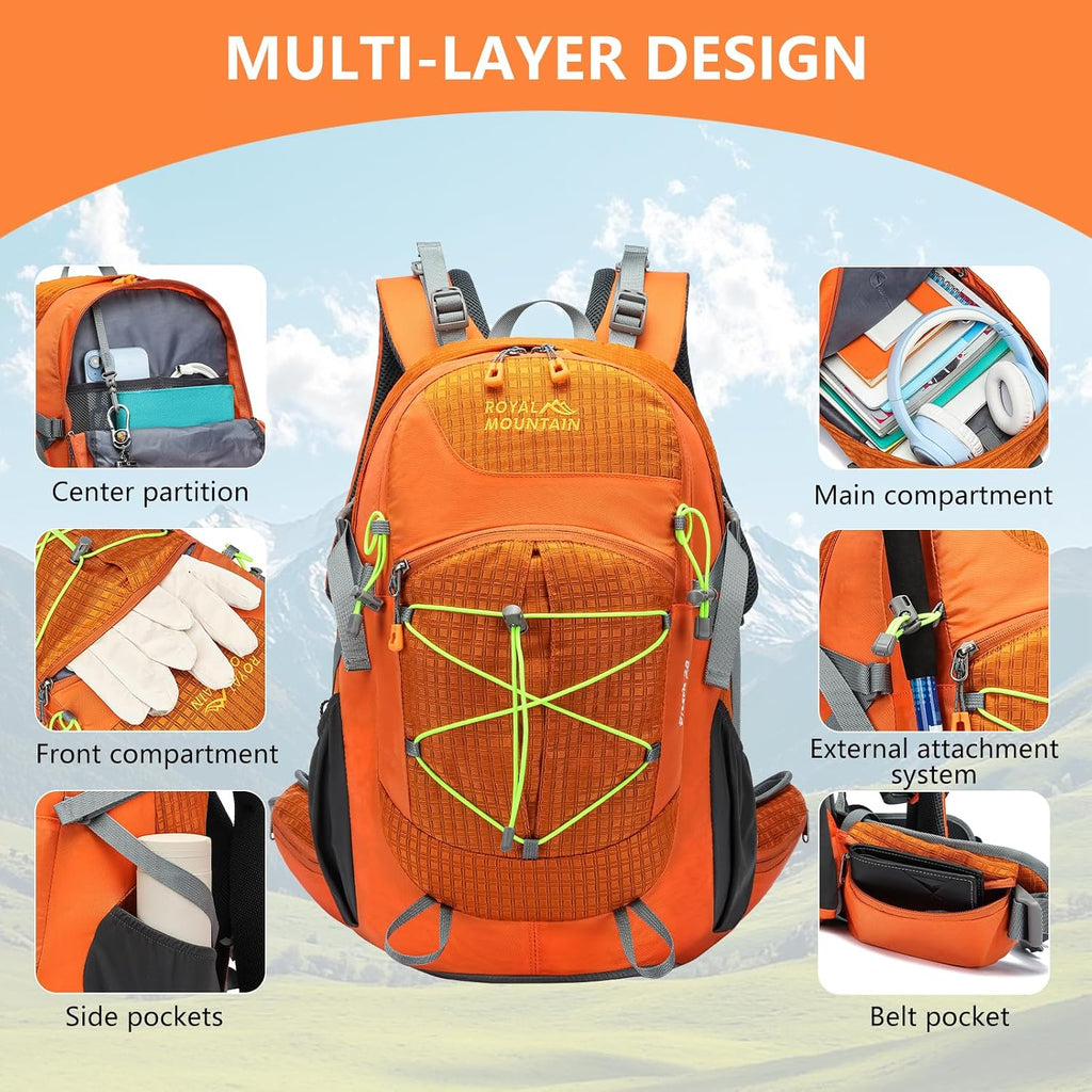 Backpacking Backpack Waterproof Hiking Backpack for Women Men | 28L Lightweight Travel Backpacks,Hiking Daypack for