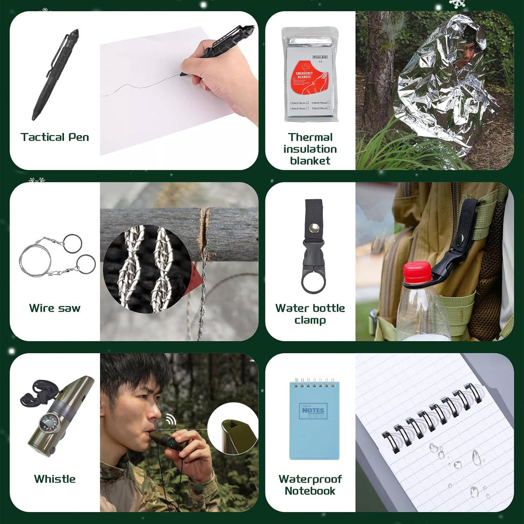 Survival Kit Advent Calendar - 24 Days Christmas Countdown Calendar Emergency Survival Gears Gift for Men Teen Adult