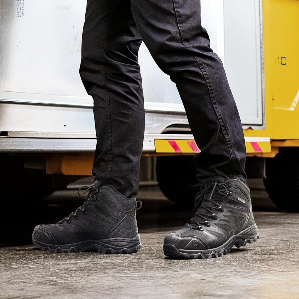Waterproof Steel Toe Work Boots for Men | ASTM Safety Construction Boots Slip-resistant Outsole Comfortable &