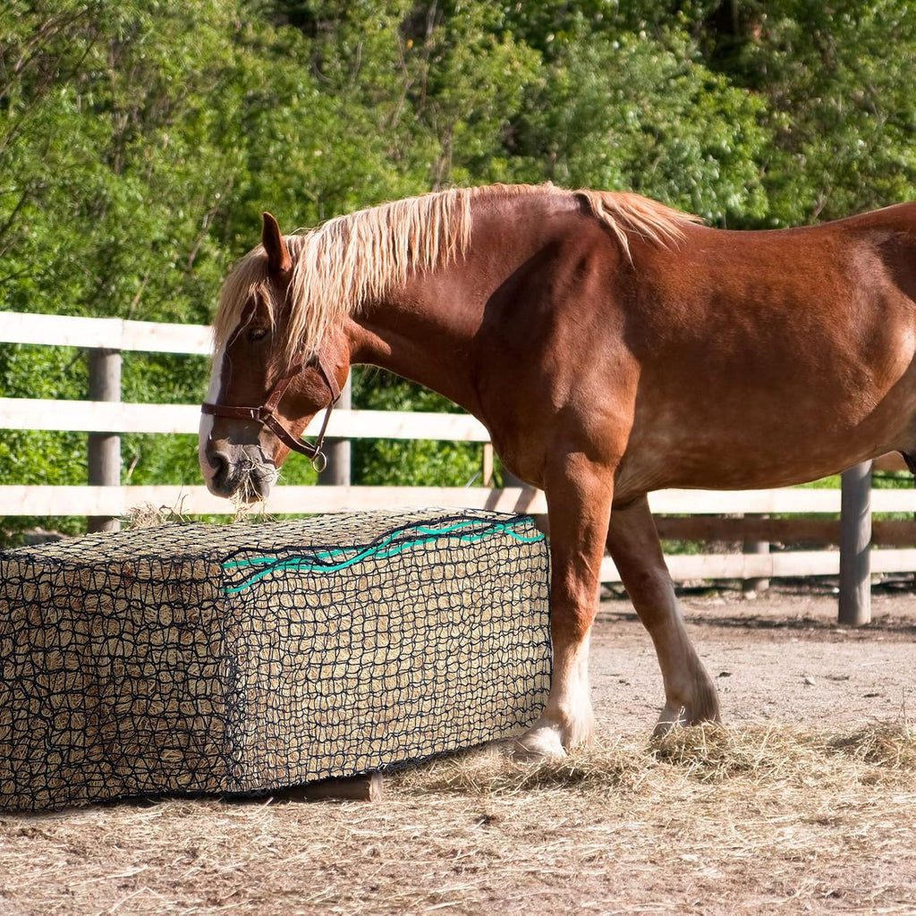 2 Pcs 47 x 20 x 20 Inch Large Square Bale Hay Net Horse