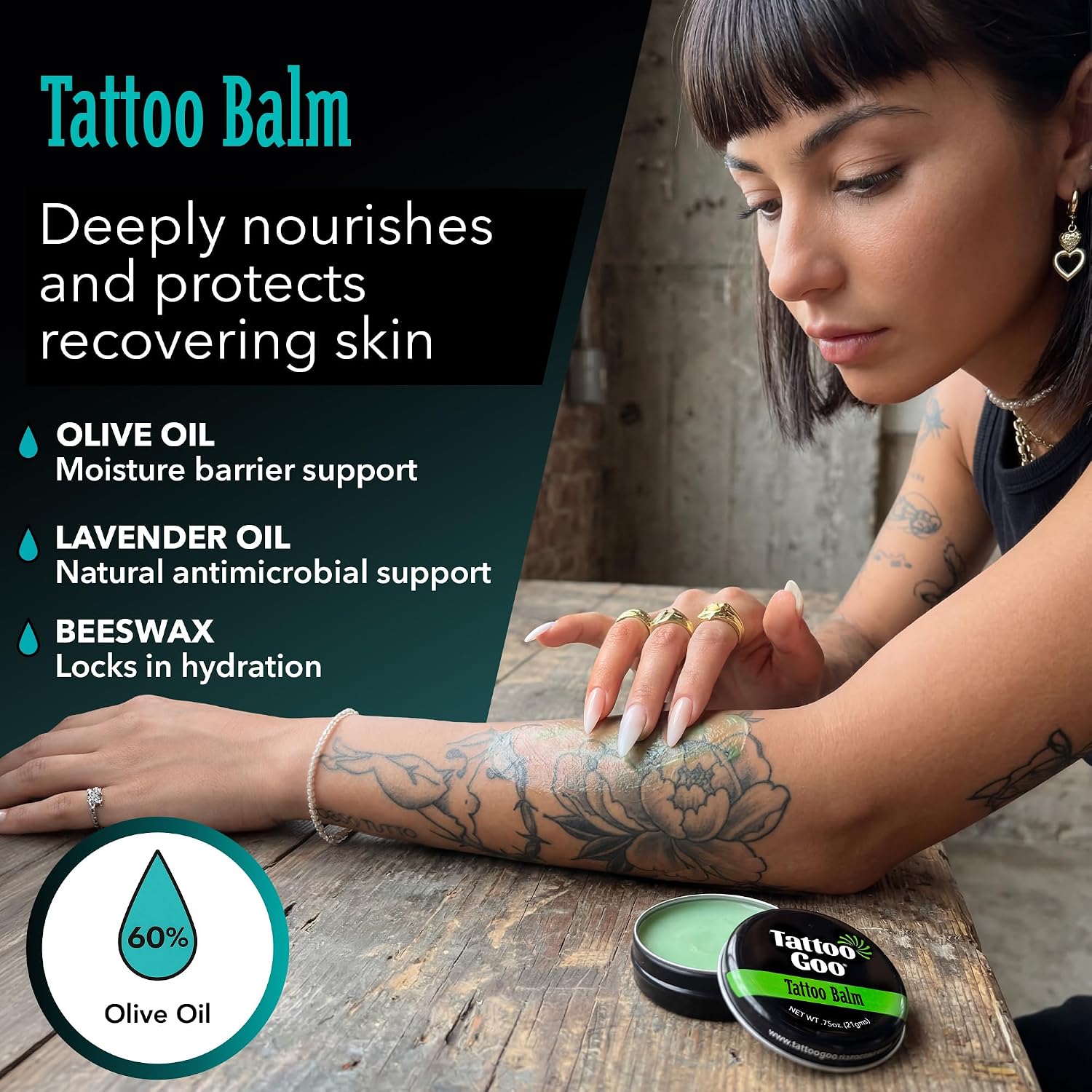 Tattoo Aftercare Kit, 3 Piece Set, Includes Antimicrobial Soap, Tattoo Balm & Healing Lotion, Main Vibrant Color &