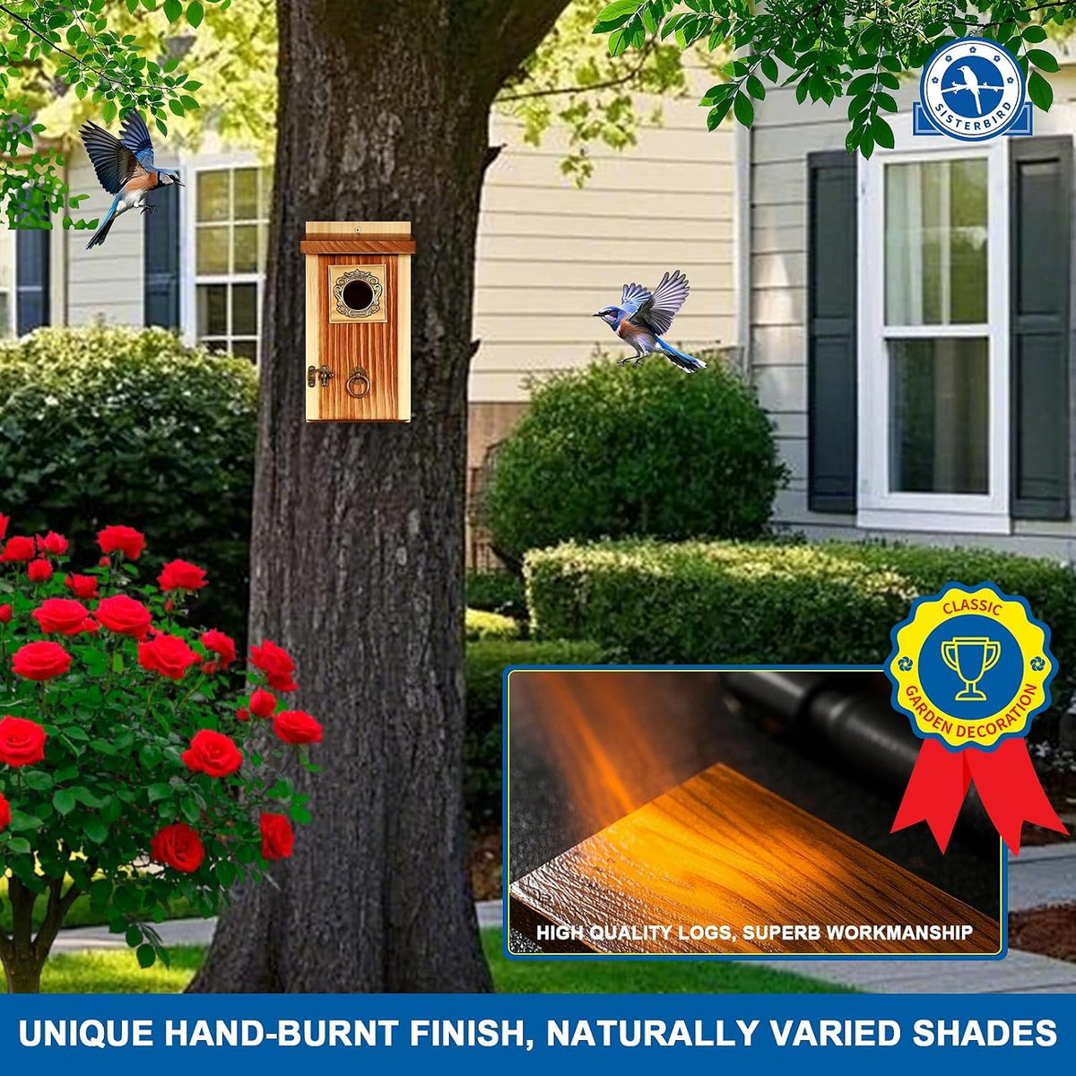 2 Pack Premium Bird House, Warming Gifts Bird Houses for Outside