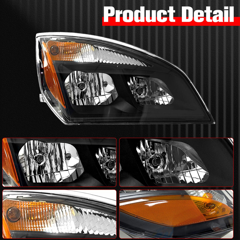 Halogen Headlights Compatible with 2018-2024 Freightliner Cascadia