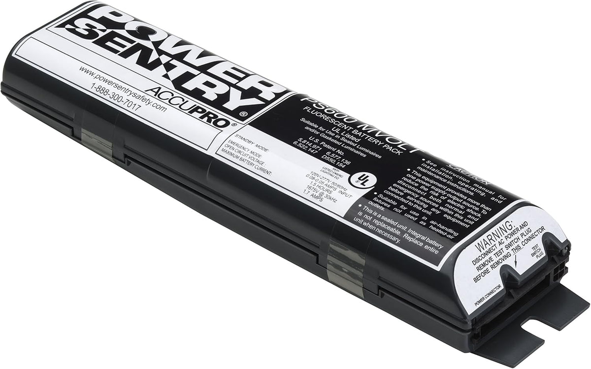 Power Sentry Emergency Battery Back Up, Compact T8 Compatible Ballast