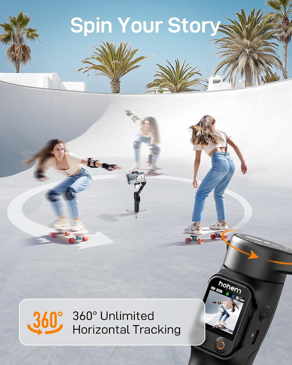iSteady V3 Ultra 3-Axis Gimbal Stabilizer for iPhone & Android | AI Live Feed Monitoring, AI Auto Tracking