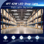 hykolity 4FT LED Shop Light,4400LM,42W [250W Equivalent], 5000K Daylight