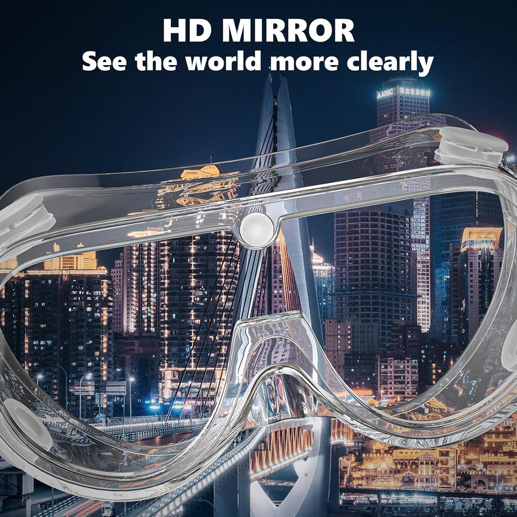 Anti-Fog Protective Safety Goggles Clear Lens Wide-Vision
