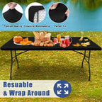 2 Pack Rectangle Spandex Fitted Table Cloth, 6FT Elastic Tablecloth
