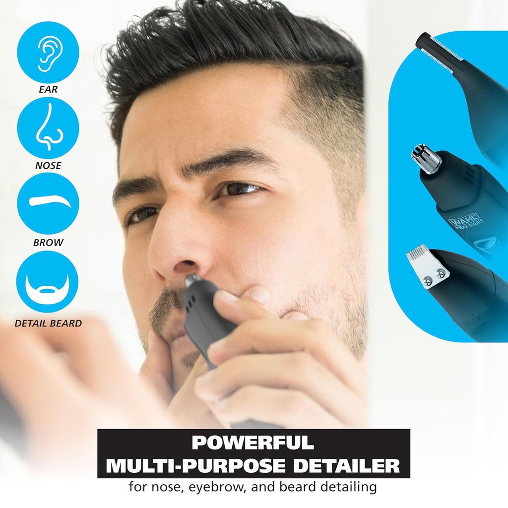 Pro Series Rechargeable Dual Sided Eyebrow, Ear & Nose Hair Trimmer | Painless Dualtech Eyebrow, Ear & Nose Hair