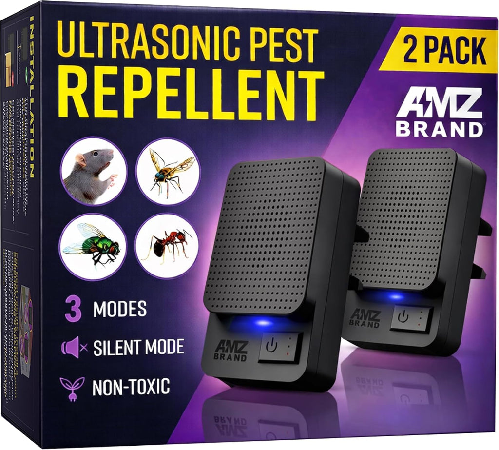 Professional Ultrasonic Pest Repeller Plug In | Powerful Ant, Rat & Mouse Repellent | 3 Modes Deterrent | Complements
