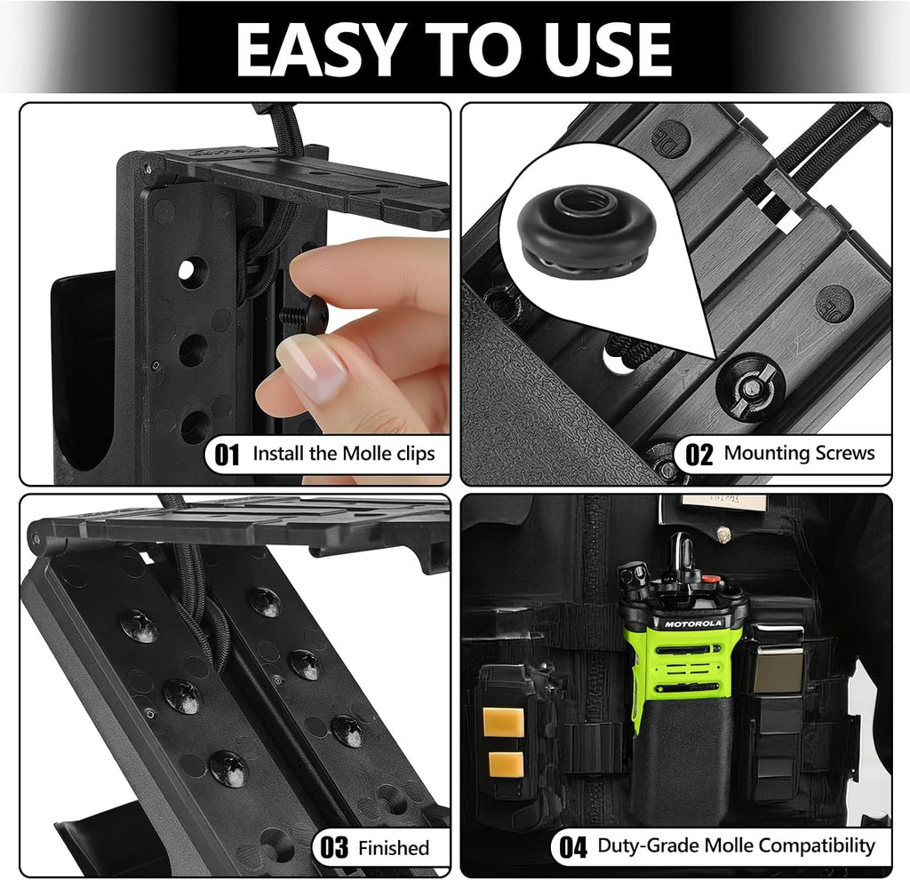 Tactical Holster for Motorola APX6000 Molle Radio Holder Molle Pouch Tactical Radio Holster Vest Mount Portable Radio