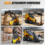 24HP Gas Powered Stand On Mini Skid Steer Compact Wheel Loader