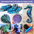 Chameleon Mica Powder 4 Colors, Color Shift Pigment for Resin | Holographic Chrome Shimmer for Epoxy Tumblers, Nail