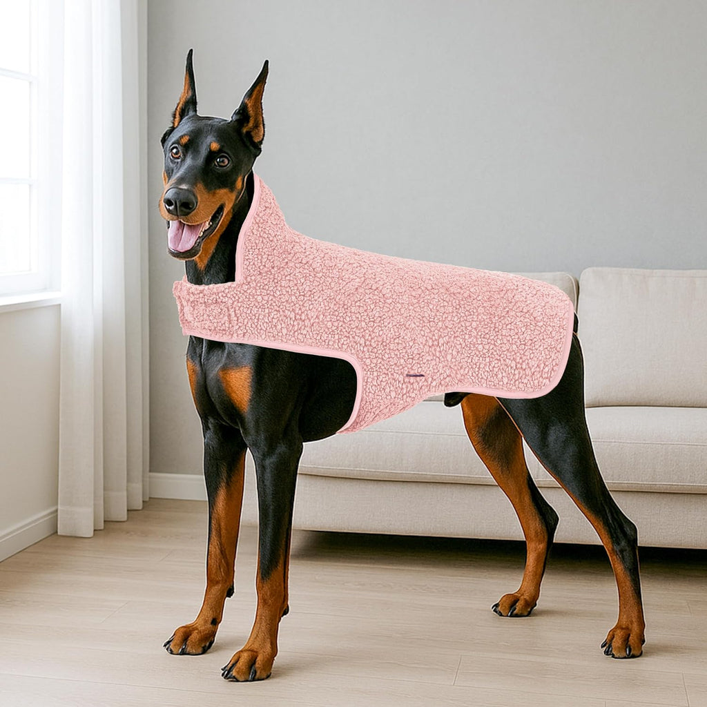Sherpa Dog Coat Turtleneck Reversible Fleece Vest Sweater Thick Pet Clothes for Cold Weather Winter Jacket Warm Dog