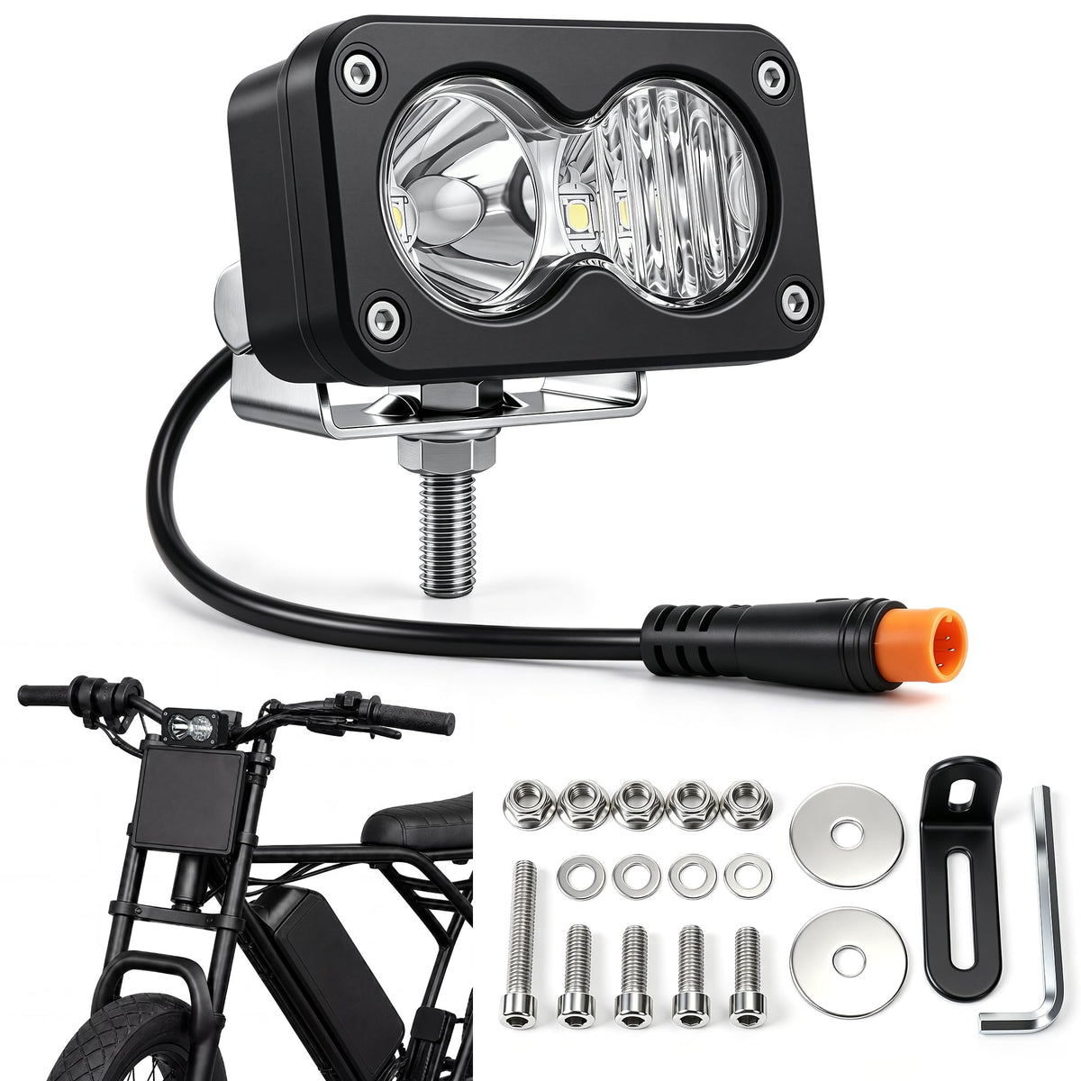 Ebike Headlight 3 Pin Compatible with Baja Light for Ebike