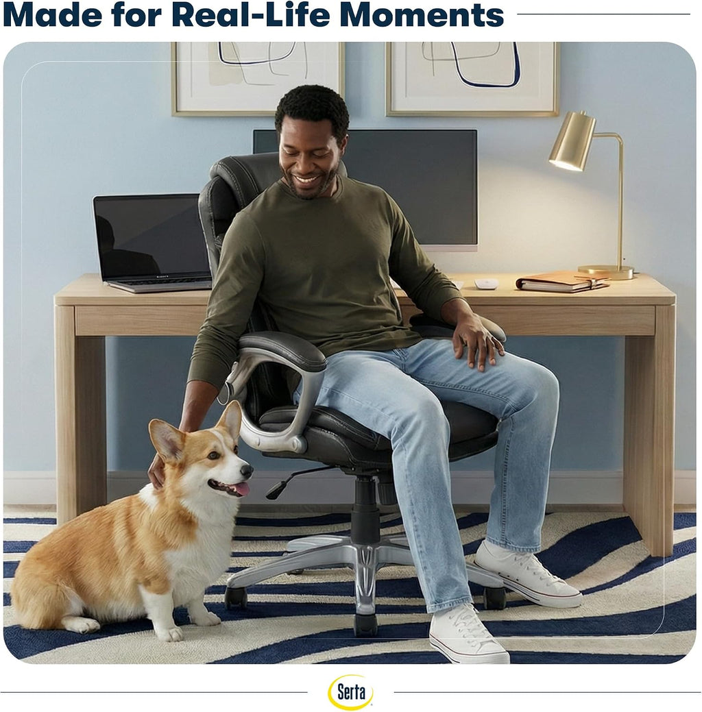 Bryce Executive Office Chair - Ergonomic Computer DeskChair with Lumbar Technology - Adjustable Height - Memory Foam