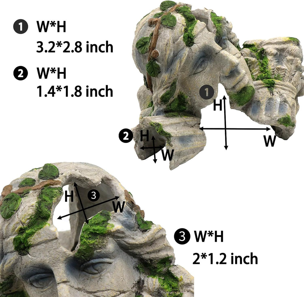 Reptile Cave Hideout Tank Accessories Decorations, Aquarium Hideaway Cave Fish Tank Decorations for Amphibians, Betta