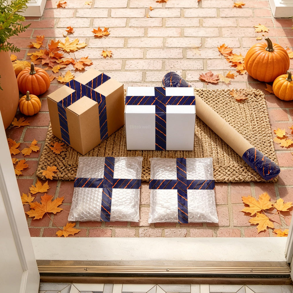 Halloween Packaging Tape for Boxes Purple Striped Party Decor