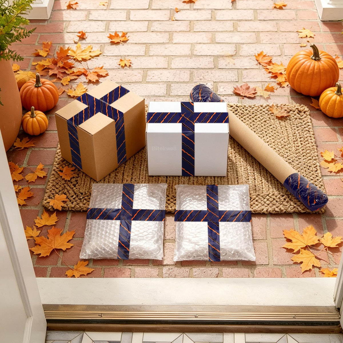 Halloween Packaging Tape for Boxes Purple Striped Party Decor