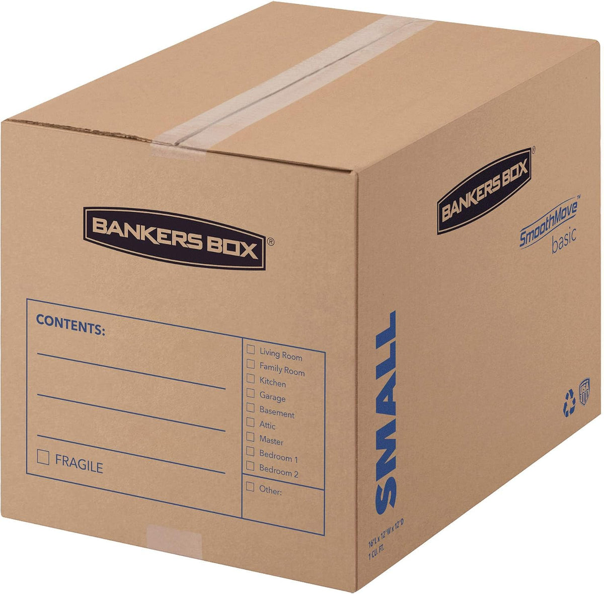 Small Moving Box 15 Pack, Pre-Printed for Labeling, 16.5-in x 12.25-in x 12.675-in (7713802)