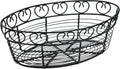 Oval Wire Bread Basket, 10-Inch x 6.5-Inch x 3-Inch, Black